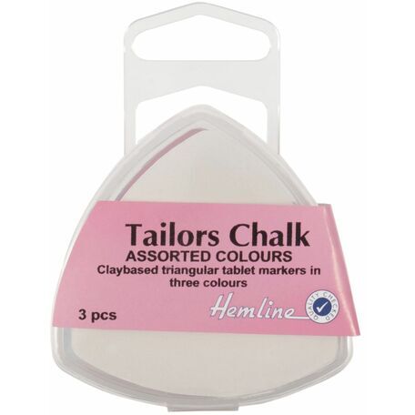 Hemline Tailors Chalk Triangle - Assorted Colours (Pack of 3)