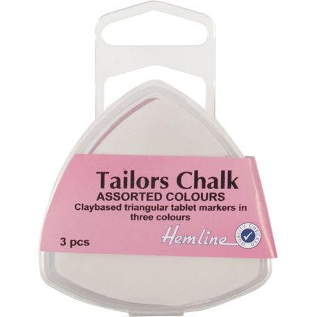 Hemline Tailors Chalk Triangle - Assorted Colours (Pack of 3)