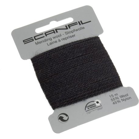 Scanfil Mending &amp; Darning Wool - Dark Grey/Charcoal/Brown (15m) - col. 462