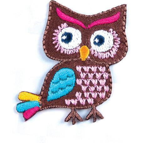 The Craft Factory Iron on &amp; Sew on Motif - A Colourful Owl