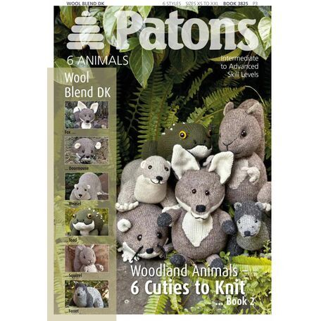 Patons Wool Blend DK Pattern Book 3825 - Cute Animals