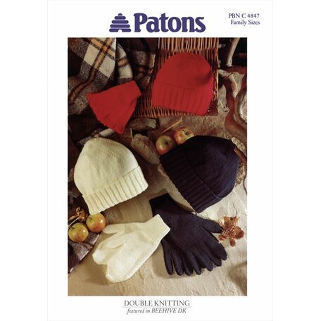 Patons Hat, Mitts and Gloves Pattern - Family Sizes in DK