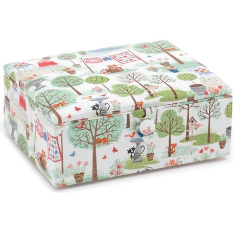 Hobby Gift Premium Collection Large Sewing Stool - Crafty Cats in the Garden