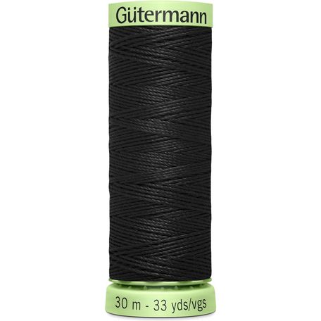 Gutermann Col. 000: Black Topstitch Polyester Thread (30m) - Pack of 5