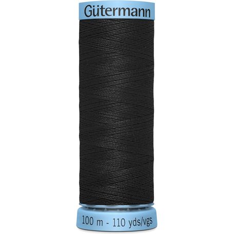 Gutermann Col. Black - Silk thread 100M - Pack of 5