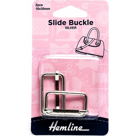 Hemline Slide Buckles - Silver - 30mm x 16mm (2 Pieces)