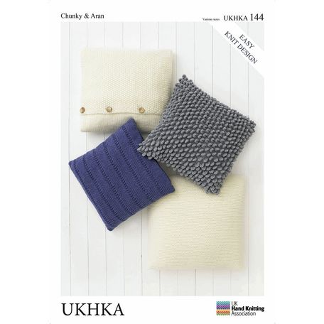 UKHKA Pattern Chunky &amp; Aran n.144: Cushion Covers