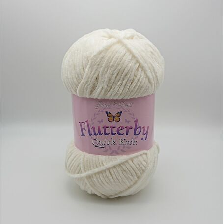 James C Brett Flutterby Quick Knit Yarn - Cream - 100g