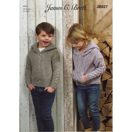 Brett Pattern Aran Child's Hoodie JB627