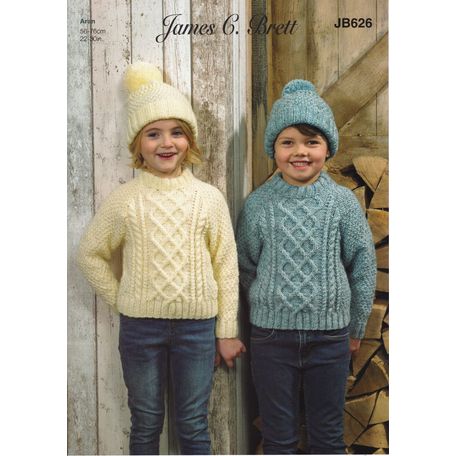 Brett Pattern Aran Hat &amp; Sweater JB626