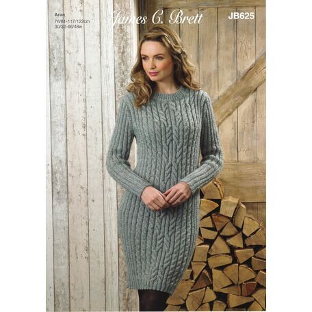 Brett Pattern Aran Sweater/Dress JB625