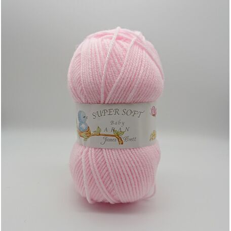 Super Soft Baby Aran Knitting Yarn: Baby Pink: BA6: 100g