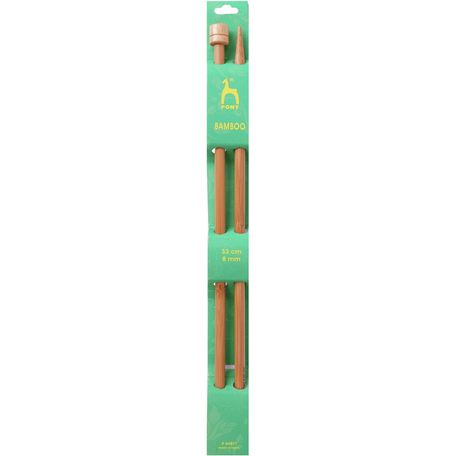 Pony Single-Ended Bamboo Knitting Pins (33cm x 8.00mm)