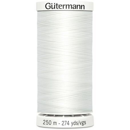 Gutermann White Sew-All Thread: 250m (800) - Pack of 5