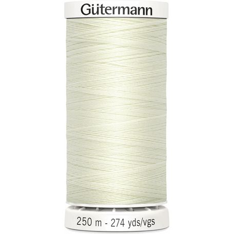 Gutermann White Sew-All Thread: 250m (1) - Pack of 5