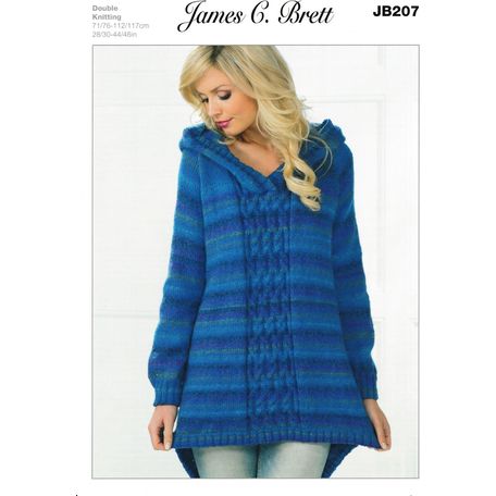 Brett DK Hooded Sweater Knitting Pattern JB207