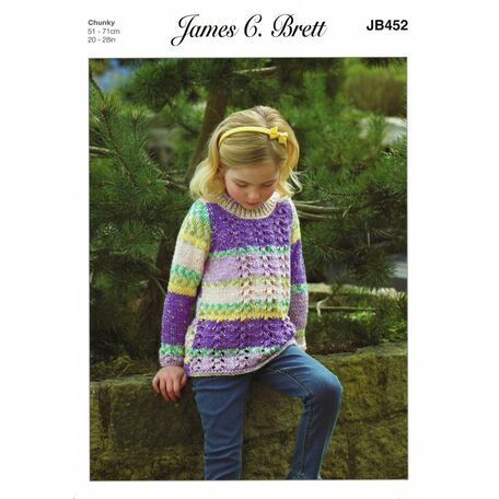 Brett Chunky Child's Sweater Knitting Pattern JB452