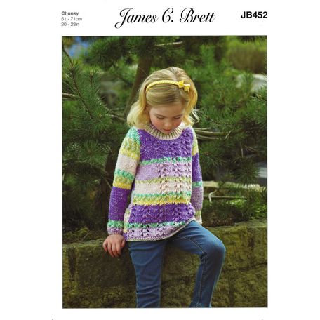 Brett Chunky Child's Sweater Knitting Pattern JB452