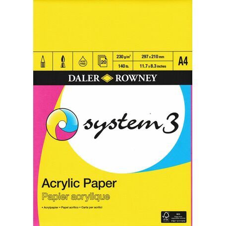 Daler Rowney System 3 Acrylic Paper A4 Pad