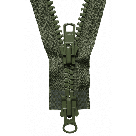 Vislon Heavy Two-Way Open End Zip: 71cm: Khaki