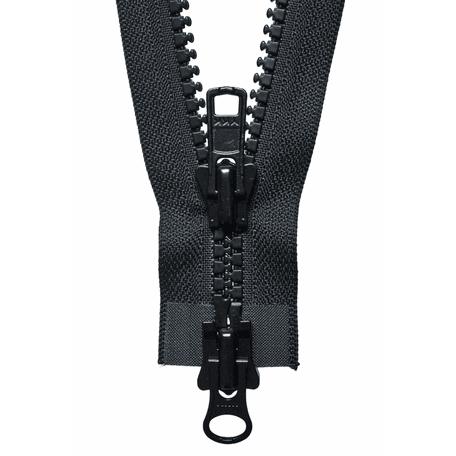 Vislon Heavy Two-Way Open End Zip: 71cm: Black