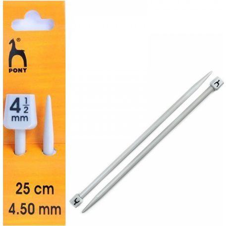 Pony Knitting Needles - 25cm x 4.50mm (Pair)