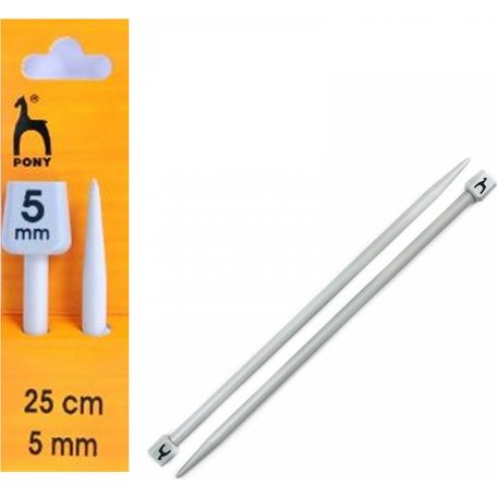 Pony Knitting Needles - 25cm x 5mm (Pair)